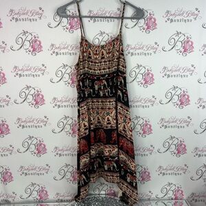 Bluenotes dress Elephant Print Mini Dress - Black and Red Thailand style